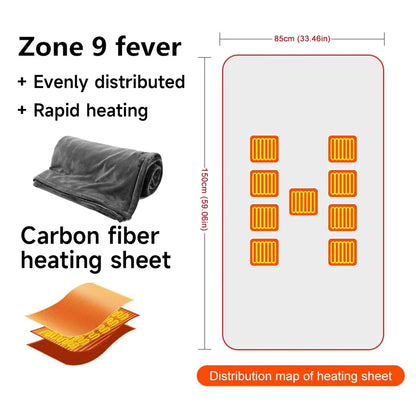 3 Level Wearable Heated Electric Blanket with 8 Heated Areas