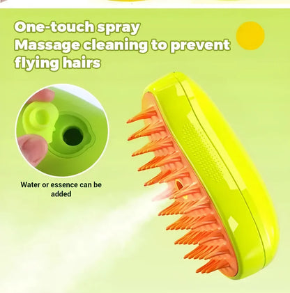 Cat Steam Silicon Brush For Hair Grooming